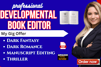 do dark fantasy book editing, developmental editor, dark romance book, thriller