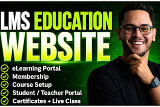 build lms website, online course website, elearning website with learndash