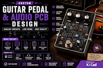 design a basic analog or guitar pedal schematic with pcb layout