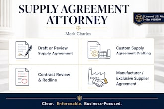 review and redline supply agreement procurement agreement as contract lawyer