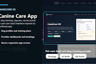 build a pet care saas website or dashboard