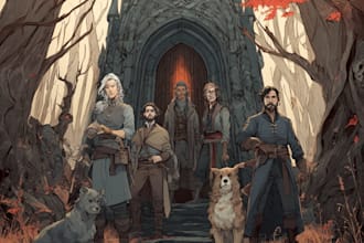 create a custom dungeons dragons dnd character illustration