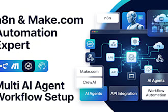 fix make com, setup n8n automation, n8n workflow multi ai agent with crew ai n8n