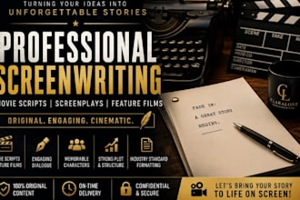 write professional movie script, screenplay, feature film script
