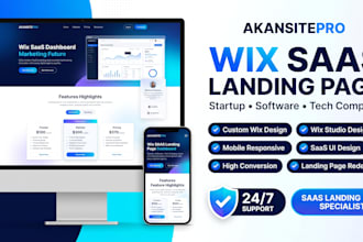 design wix saas landing page for wix startup software app