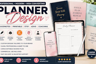 design planners for goodnotes etsy printable planners coaching adhd planners