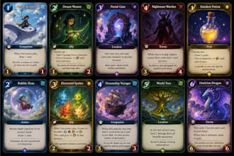 do card game box, tcg card game design ,card rule book design, board game design