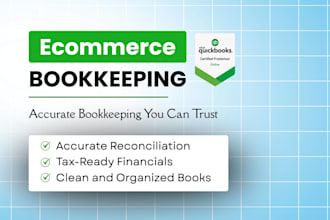 do ecommerce bookkeeping for amazon, shopify, ebay in quickbooks online
