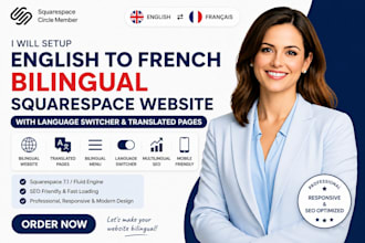 setup english french bilingual squarespace website with language switcher