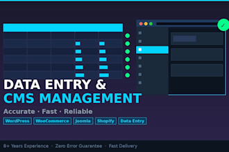 data entry, cms content management and website updates