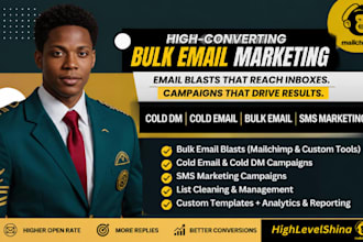 do bulk email blast, cold email campaign, cold dm and SMS marketing