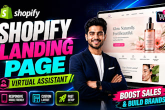 be your shopify virtual assistant for shopify landing page design