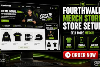 design fourth wall website fourthwall store setup and pod merch store