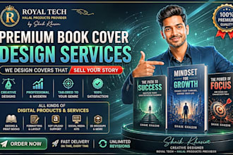 design a professional book cover with front back and spine