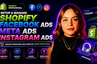 setup and manage shopify facebook ads, meta ads and instagram ads