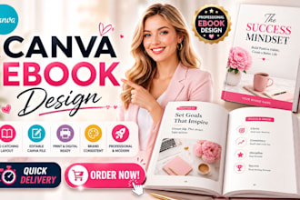 design canva ebook design, canva workbook, canva ebook and canva template design