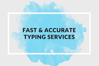 do accurate data entry, copy typing, PDF to word and excel