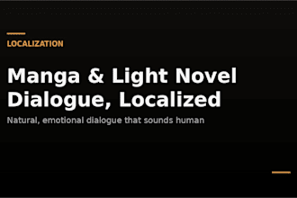 make your manga or light novel dialogue sound natural, not translated