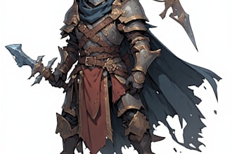 draw your custom dnd or rpg character illustration