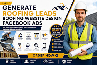 generate roofing leads, roofing landing page, roofing facebook ads, website
