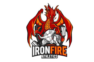 create a strong and sexy logo for iron fire athletics