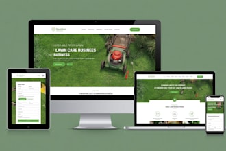 design a lawn care website, landscaping website, gardening business website