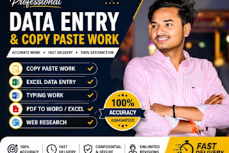 copy paste, data entry, and convert excel to pdf professionally