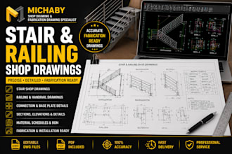 create stair and railing shop drawings for fabrication