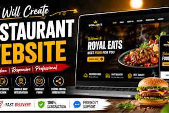 design modern restaurant website, cafe, food website