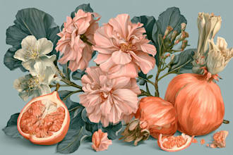 draw botanical illustration, flower, plant