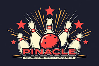 do make awesome style pinacle bowling  entertainment centers vintage logo