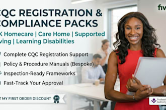 complete UK cqc registration and write care inspectorate policy and procedure