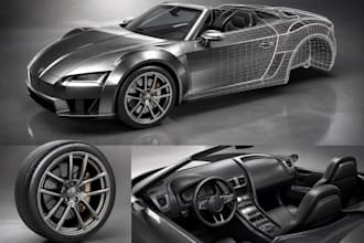 create photorealistic automotive 3d car models for game and vehicle rendering