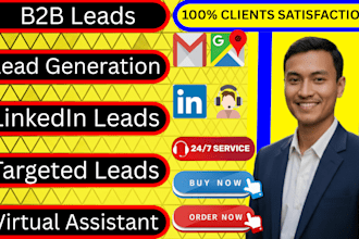 do professional b2b lead generation, linkedin leads, admin and VA support