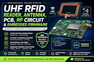 design uhf rfid reader, antenna, pcb, rf circuit and embedded firmware