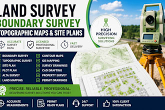 create land survey boundary survey topographic maps and site plans