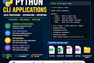 develop python cli applications for data processing and automation