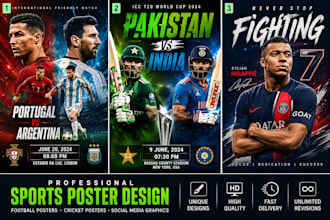 design professional sports posters and social media graphics