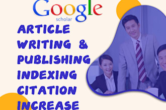 write article, publish and index on google scholar with doi link for citation