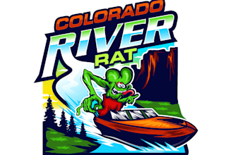 do make awesome style colorado river rat mascot logo design