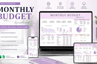 design editable excel and google sheets budget spreadsheet or invoice templates
