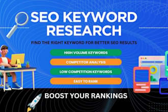 do SEO keyword research to find low competition and high search volume