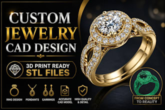 create professional 3d jewelry cad models for 3d printing