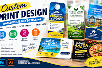 design print ready flyers, postcards, door hangers and rack cards