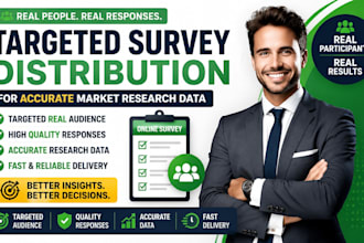 distribute online survey to targeted real audience for accurate market research