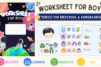 design custom preschool and kindergarten activity worksheets