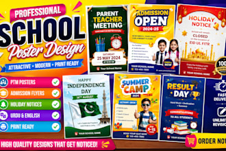 design professional school posters, ptm notices, admission