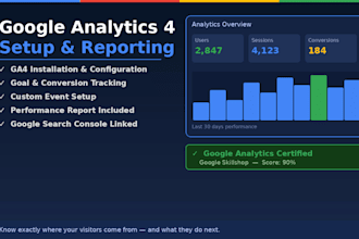 set up ga4 and provide performance reports