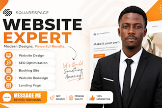 do modern squarespace website design or redesign, website development