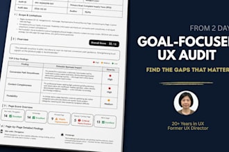 deliver a focused website UX audit with prioritized findings in 2 days